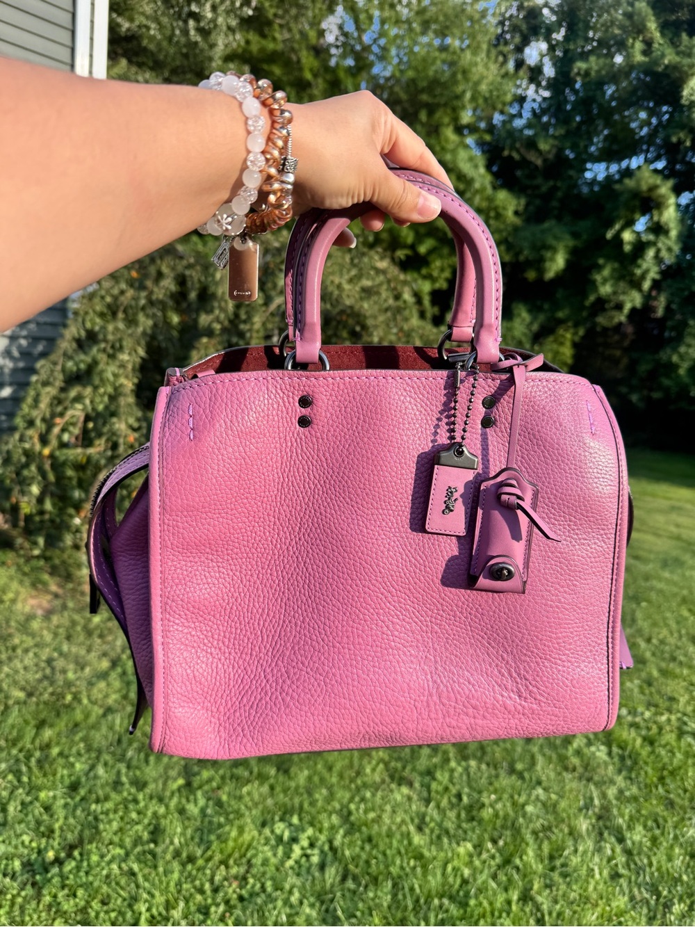 Coach 1941 Rogue 31 Primrose Pink Glovetanned Pebble Leather Bag 38124 - Picture 10 of 13